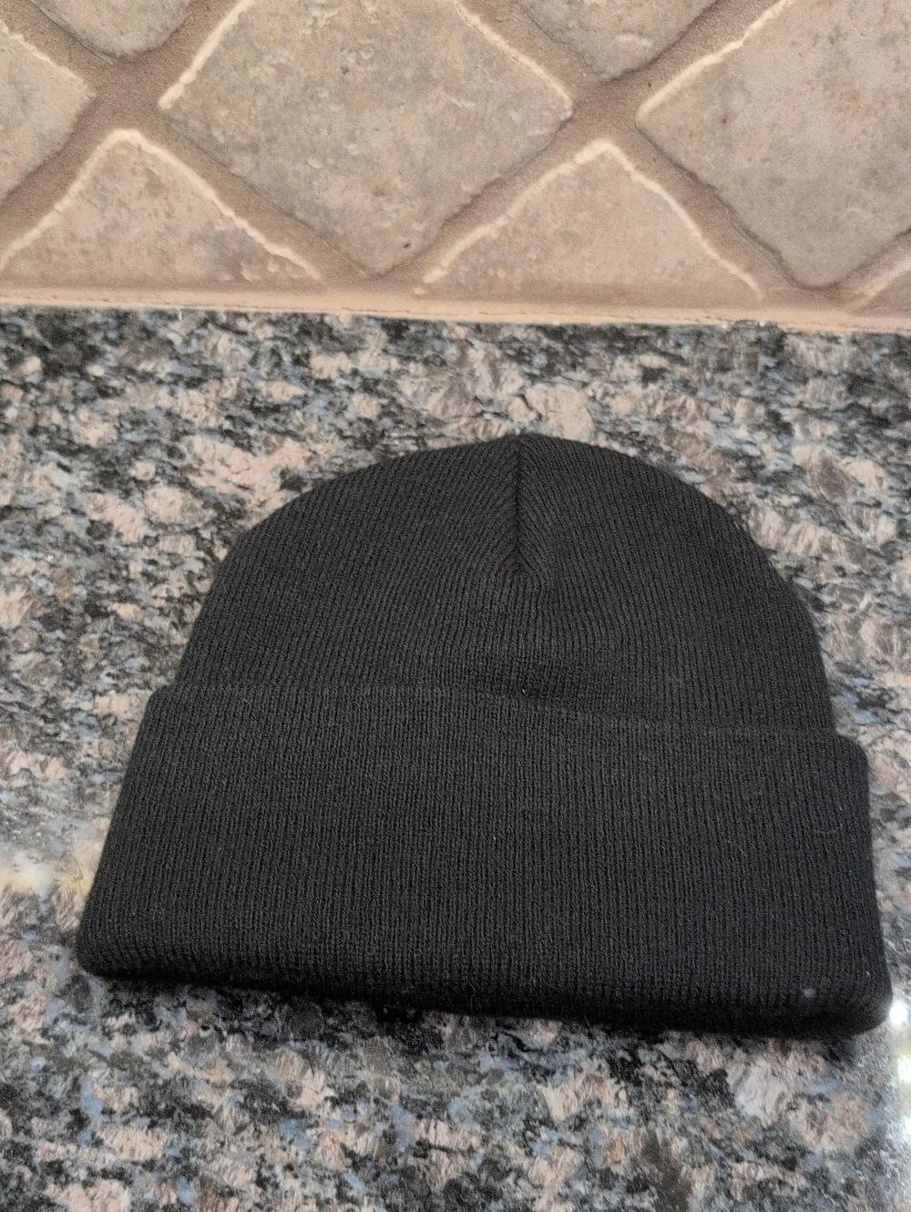 Carhartt Black Cuffed Beanie Youth Size with Yellow Logo Patch